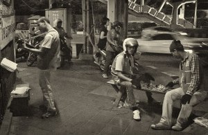 Motorcy Taxi Drivers near BTS Stop