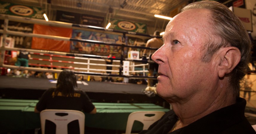 Kevin Cummings sits ringside at Bangkok Proflex Fight Night